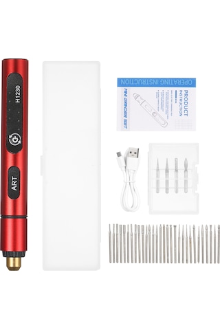 Geeroyoo Kablosuz Mini Döner Alet Seti - 3 Hızlı, Usb Şarjlı, 4 Taşlama Ucu İle Çok Amaçlı Dıy El Aleti