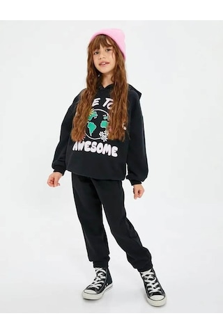 Koton Kız Çocuk Sweatshirt Siyah 4wkg10327ak 24ky59000670 Y5901 Siyah