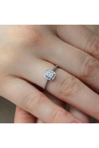 Lilarote Kare Tarz Pırlanta Modern Tasarım Coronet Yüzük