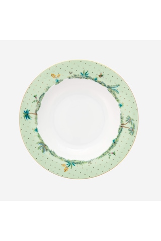 Yeşil Porselen Çukur Tabak 21,5 Cm