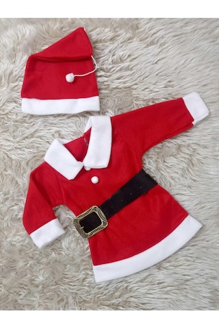 Krm Bebe Noel Kız Çocuk Elbise Kırmızı