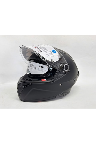 Mt Thunder 4sv R Pure Mat Siyah Şefaf Vizörlü Kask - Iç Güneş Vizörlü Sİyah