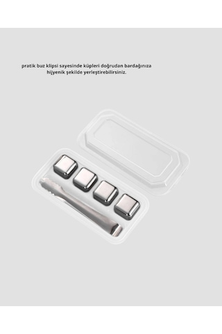 Paslanmaz Metal Buz Küpleri Seti Klipsli Sulandırmadan Soğutma Özellikli Çok Renkli