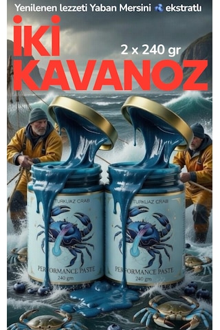 Turkuaz Crab Yengeç Karışık Atom Macun Keçiboynuzu Pekmezli Ballı Güç Ve Kuvvet 2 x 240 G