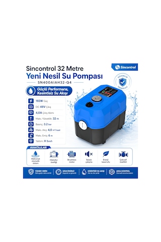Sincontrol Sn-400aıah32-q4 32 Metre Yeni Nesil Su Pompası 192w