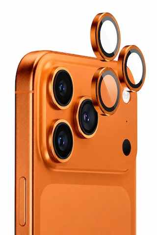 Apple iPhone 17 Pro / 17 Pro Max Uyumlu Kamera Lens Koruyucu Kozmik Turuncu