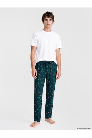 LC Waikiki Lc Waıkıkı Yeşil Yılbaşı Temalı Erkek Pijama Alt