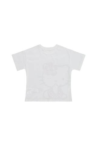Hello Kitty 6-9 Yaş Tişört - Kırık Beyaz