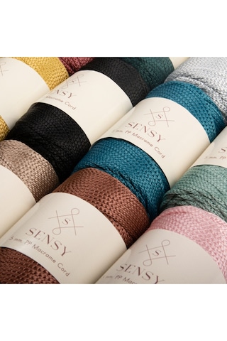 Sensy Premium Polyester Makrome Ipi 5 Mm Pp Cord 2li Set Petrol Mavisi Ip, Makrame, Supla, Çanta Ipi