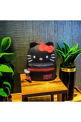 Kitty Cat Karikatür Omuz Çantası-siyah-s