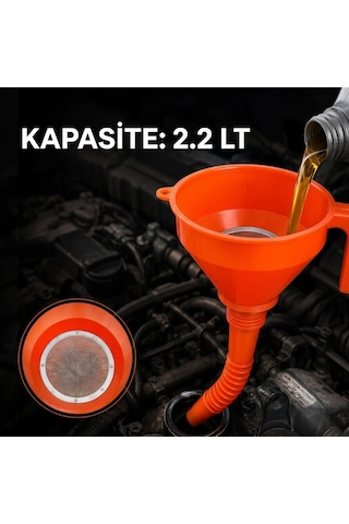 Çelik Süzgeçli Huni - Spiralli Ve Sabit Borulu - 2.2 Litre Kapasite Ttt