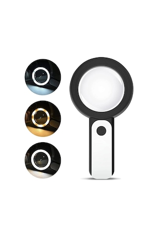 Tedar 30x 12ışıklı Büyüteç Taşınabilir Çıft Katmanlı Optik Cam Okuma Büyüteç 229018 Najmaddin