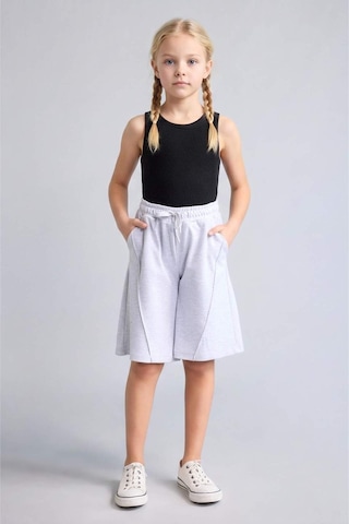 Defacto Elastik Bel Geniş Paça Şort Kız Çocuk H4091a826hsgr421 Gri-gr421