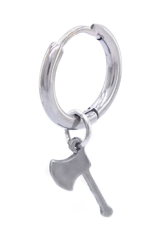 Bz 316l Çelik Unisex Tek Balta Küpe Unk-484 Beyaz