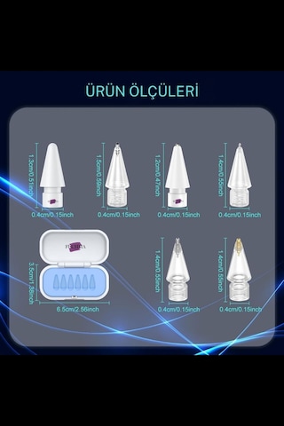 Apple Uyumlu Pencil 1. 2. Nesil Pencil Pro Usb-c iPad Pro Air Yeni Nesil 6'lı Dayanıklı Yedek Uç Ve Kutusu