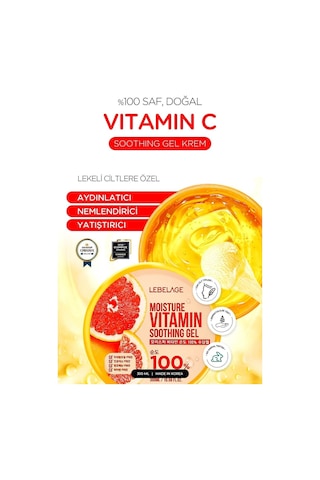 Lebelage Lekeli Ciltlere Özel Nemlendirici, Yatıştırıcı, Aydınlatıcı Doğal Vitamin Soothing Gel Krem