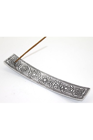 Metal Kayık 7 Çakra Chakra Tütsülük Meditasyon Aksesuarı Sunum Tepsisi Şık Detay