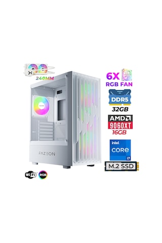 Fazeon Astra X780 i7-14700F 32 GB 1 TB M.2 NVMe SSD 16 GB RX9060XT Free Dos Masaüstü Oyuncu Bilgisayarı