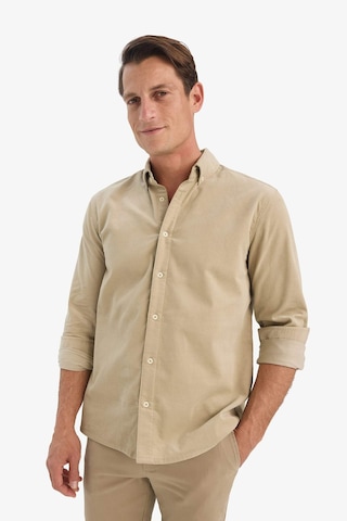 Defacto Regular Fit Polo Yaka Fitilli Kadife Uzun Kollu Gömlek E9024ax25wnkh475 Haki-kh475