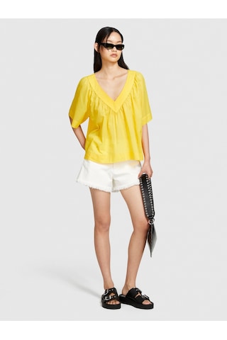 Sisley %100 Pamuk Pileli V Yaka Bluz Kadın 38r Bluz - 324p5ho1lq06q