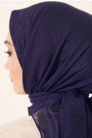 Melodi Scarf Kadın Tesettür Pratik Bambu Kraş Eşarp Lacivert Lacivert