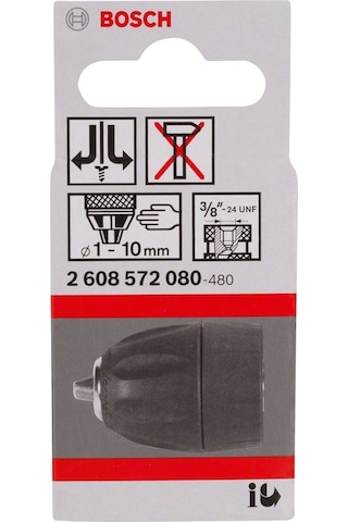 Bosch 3/8" - 24 Anahtarsız Mandren 1 - 10 MM - 2608572080