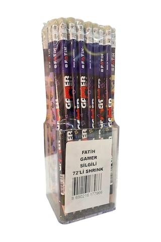 Fatih Kurşun Kalem Gamer Silgili Kurşun Kalem 72 Li Paket