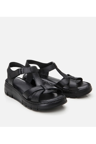 Hotiç Kadın Deri Siyah Ayarlanabilir Comfort Sandalet 01sah306850a100 Siyah-black Siyah