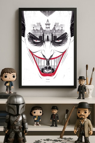 Batman: Arkham Origins Siyah Ahşap Çerçeveli Poster, Dekoratif Oyun Duvar Tablosu