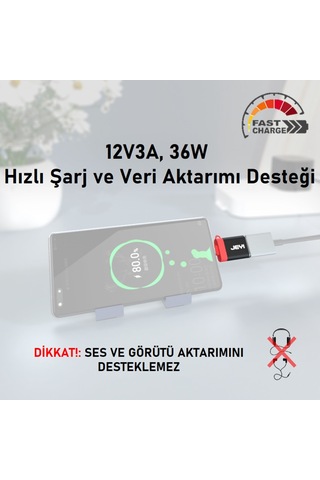 JEYI USB 3.1 Type-C (Erkek) to Type-A (Dişi) V2