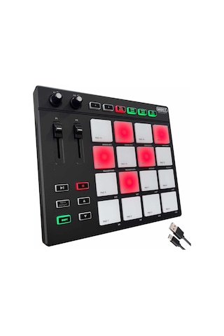 Ayrex Pad Controller-16 Stüdyo Midi Pad Controller 48 Adet Pad Bankası
