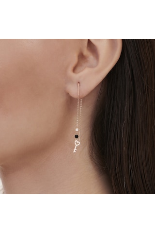 Altınbaş Pırlanta Spinel Taşlı Anahtar Küpe INT131P-14K