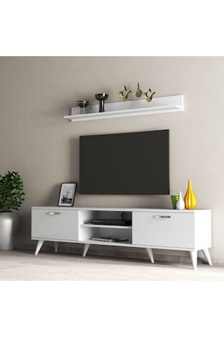 Mega 180 Lik L Raflı Tv Ünitesi Beyaz - Tvu0101