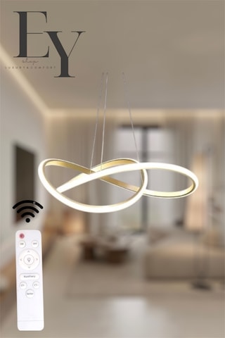 Ey Shop Eskitme Karçiçeği Model 3 Renk Led Kumandalı Avize Eskitme Gold