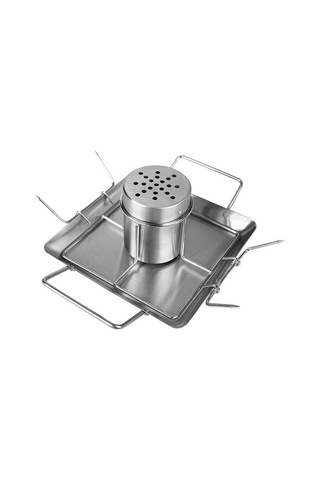 Paslanmaz Çelik Açık Kavurma Tavuk Tepsisi Barbekü Gümüş - Siyah Gümüş - Siyah