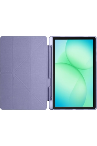 Samsung Galaxy Tab A11 Plus 2025 Kılıf Uyumlu Standlı Kalem Bölmeli Akıllı Trifolding Kapak Sm-x230 Lavanta