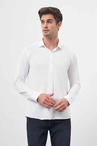 Morven Erkek Beyaz Trend Slim Fit İtalyan Yaka Gömlek 25ms004005600 Beyaz Beyaz