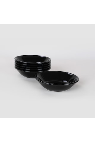 Keramika Siyah Hitit Yemek Tabağı 18 Cm 6 Adet