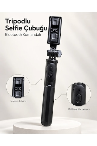 Fotoğraf Ve Video Çekimleri İçin Kablosuz Kumandalı Telefon Selfie Çubuğu 1 Adet