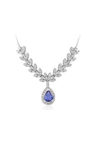 1.51 Karat Pırlanta Safir Kolye T13394
