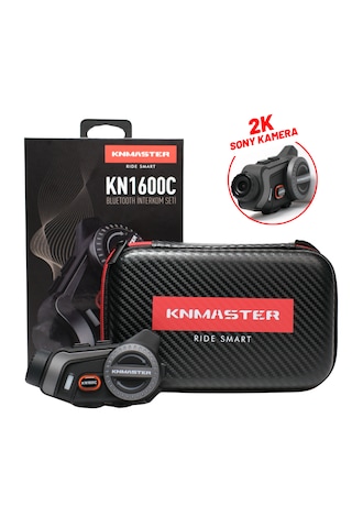 Knmaster KN1600C Motosiklet Kask Bluetooth Intercom Kulaklık Seti Siyah