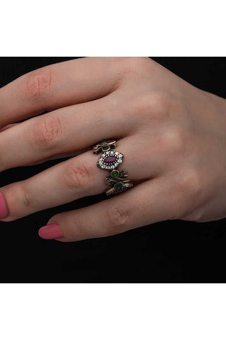 Blackcraft Gümüş Ayarlanabilen Otantik Mekik Kadın Yüzük Bc-12fb13 Renkli