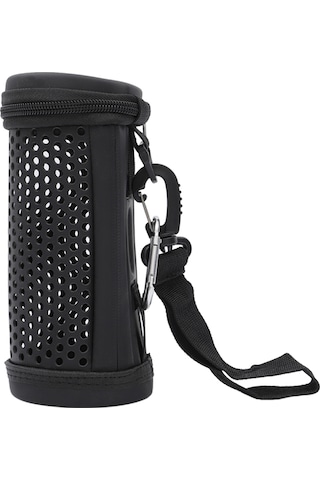 Konesam Jbl Flip5 İçin Siyah Eva+pu Deri Sabit Taşıma Kılıfı, Eldiven Kordonu Ve Dağcı Kanca İle, Delikli Ses Geçirimi Özelliği