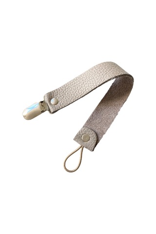 Jusso Deri Korumalı Metal Klipsli Emzik Askısı Gri