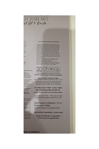 3 Lü Çelik Bıçak Seti 6999