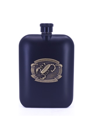 Akrep Kabartma Amblem Paslanmaz Çelik Cep Matarası - Hip Flask 7 Oz
