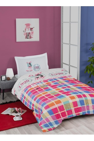 Kapitoneli Ranforce Genç Nevresim Takımı Deff Pembe