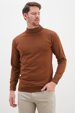 Fullamoda Basic Dik Yaka Regular Fit Triko Kazak Camel