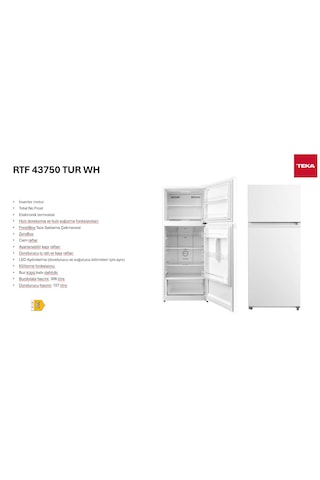 Teka RTF 43750 WH 413 L Beyaz Çift Kapılı No Frost Buzdolabı