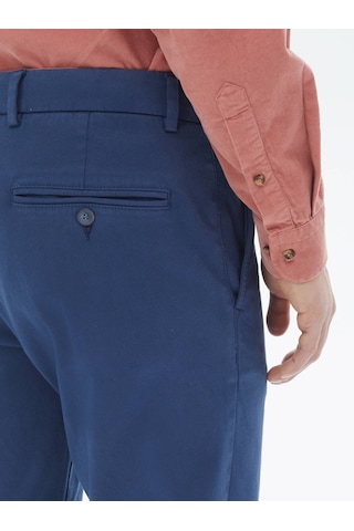 Koyu Mavi Dokuma Regular Fit Casual Pamuk Karışımlı Pantolon Koyu Mavi